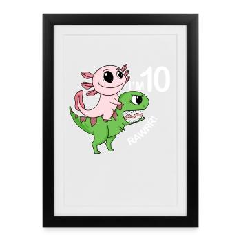 10th Birthday Motif - 10 Years Gift - Framed poster (27 × 37 cm) - black - Front