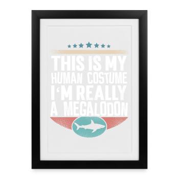 Requin géant mégalodon - Affiche encadrée (27 × 37 cm) - noir - Devant