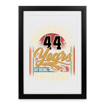 44th birthday 44 years vintage retro - Framed poster (27 × 37 cm) - black - Front
