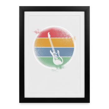 Guitare - Affiche encadrée (27 × 37 cm) - noir - Devant