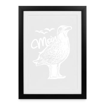 Mouettes Moin Mouettes - Affiche encadrée (27 × 37 cm) - noir - Devant