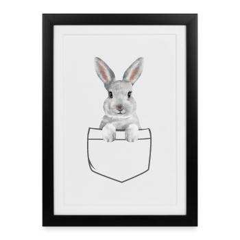 Rabbit Easter Flowers Rabbit Dad - Framed poster (27 × 37 cm) - black - Front