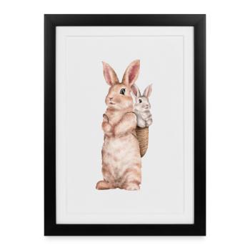 Rabbit Floppy Ear Easter Rabbit Mom - Framed poster (27 × 37 cm) - black - Front