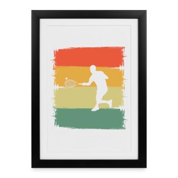 Tennis - Affiche encadrée (27 × 37 cm) - noir - Devant