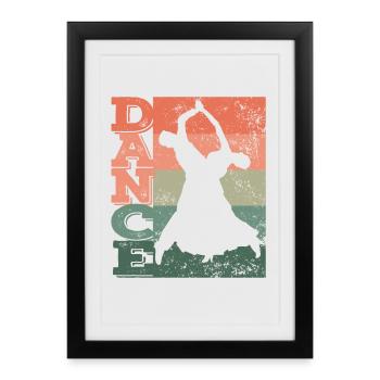 Danse Standard Couple Valse Viennoise Standard - Affiche encadrée (27 × 37 cm) - noir - Devant