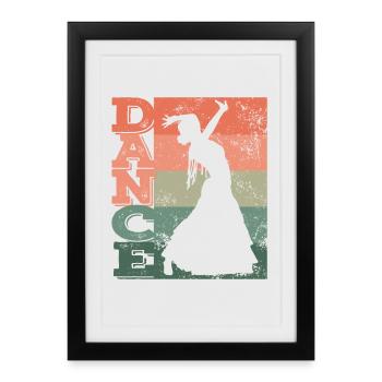 Danse flamenco Danse Flamenco Robe Flamenco Flamenco - Affiche encadrée (27 × 37 cm) - noir - Devant
