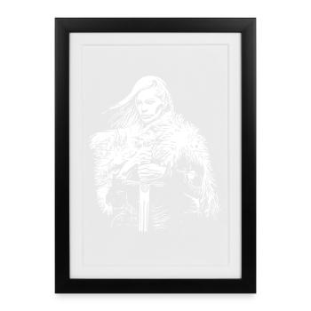 Femme guerrière viking - Affiche encadrée (27 × 37 cm) - noir - Devant