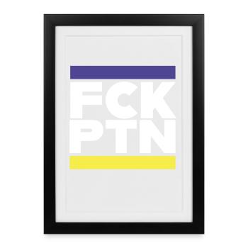 FCK PTN Peace pour l’Ukraine et l’Europe - Affiche encadrée (27 × 37 cm) - noir - Devant