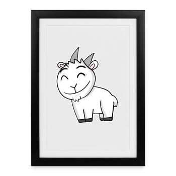 Bouc de chèvre - Affiche encadrée (27 × 37 cm) - noir - Devant