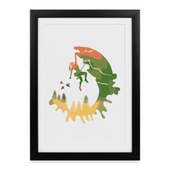 Climber Watercolor Woodland Gift for Women - Framed poster (27 × 37 cm) - black - Front