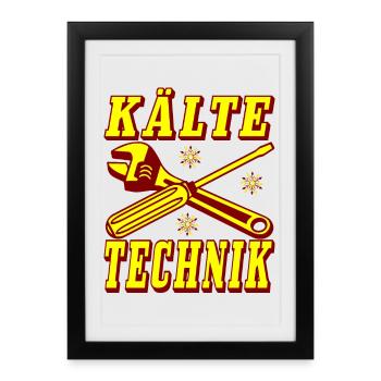 Kälte Technik Retro Design - Gerahmtes Poster (27 × 37 cm) - Schwarz - Vorne