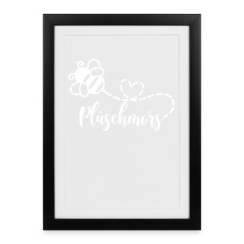 Plüschmors Plattdeutsch Ostfriesisch Hummel Biene - Gerahmtes Poster (27 × 37 cm) - Schwarz - Vorne