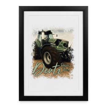 Deutz Traktor Kraftpaket - Traktor Power Pack - Framed poster (27 × 37 cm) - black - Front