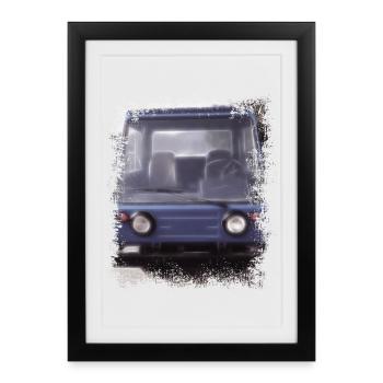 Multivoiture M25 - Affiche encadrée (27 × 37 cm) - noir - Devant