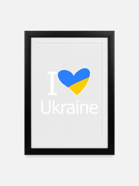 Ukraine - Gerahmtes Poster (27 × 37 cm) - Schwarz