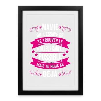 Mamie Cadeau Fête Des Grands Mères 2022 Humour - Affiche encadrée (27 × 37 cm) - noir - Devant