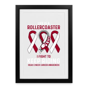 Cancer de la tête et du cou Cancer Rouge Blanc Rollercoaster - Affiche encadrée (27 × 37 cm) - noir - Devant
