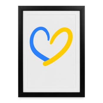 Ukraine Cœur - Affiche encadrée (27 × 37 cm) - noir - Devant