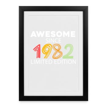 Fantastique depuis 1982 - né en 1982 - Affiche encadrée (27 × 37 cm) - noir - Devant
