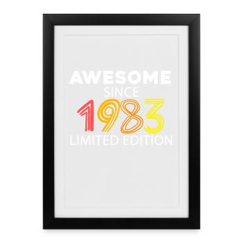 Fantastique depuis 1983 - né en 1983 - Affiche encadrée (27 × 37 cm) - noir - Devant