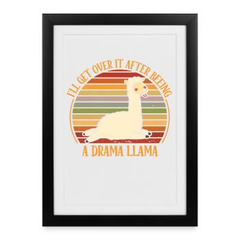 Drame Llama Je m’en remettrai Aufmerksam Machen - Affiche encadrée (27 × 37 cm) - noir - Devant
