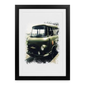 Barkas - NVA - RDA - Transporteur - Affiche encadrée (27 × 37 cm) - noir - Devant