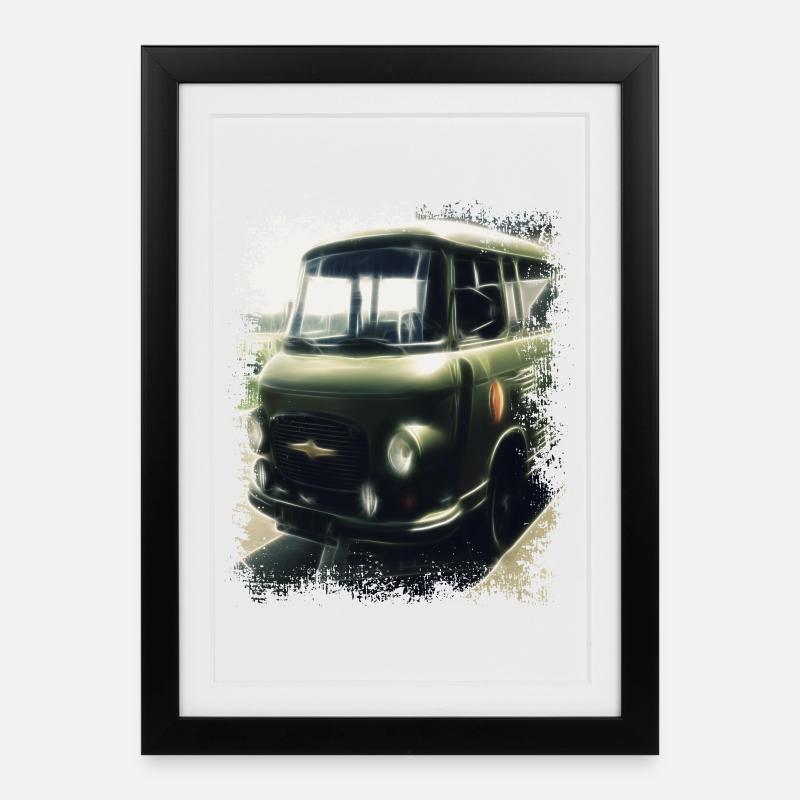 Barkas - NVA - DDR - Transporter - Gerahmtes Poster (27 × 37 cm) - Schwarz