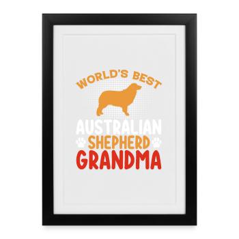 Australian Shepherd Mom Hidden - Framed poster (27 × 37 cm) - black - Front