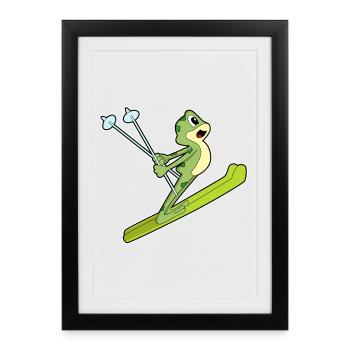 Sauteur à ski grenouille - Affiche encadrée (27 × 37 cm) - noir - Devant