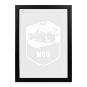 W50 | RDA | Camions | CGPI - Affiche encadrée (27 × 37 cm) - noir - Devant