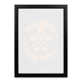 Darts Dart Darten - Gerahmtes Poster (27 × 37 cm) - Schwarz - Vorne