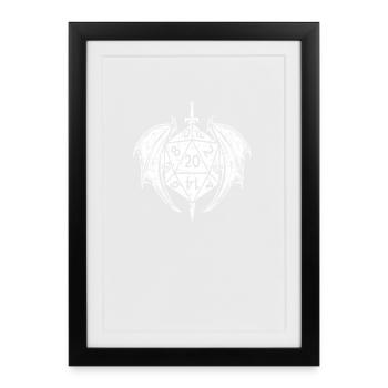 stylo et papier dm cube - Affiche encadrée (27 × 37 cm) - noir - Devant