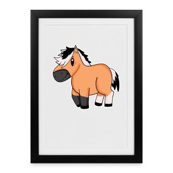 Norwegian Fjord Horse Horse Domestic Horse - Framed poster (27 × 37 cm) - black - Front
