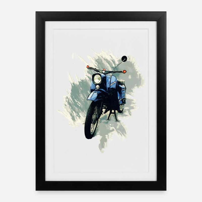 Simson Schwalbe - Gerahmtes Poster (27 × 37 cm) - Schwarz