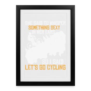 Flirt cycliste sur la montagne - Affiche encadrée (27 × 37 cm) - noir - Devant