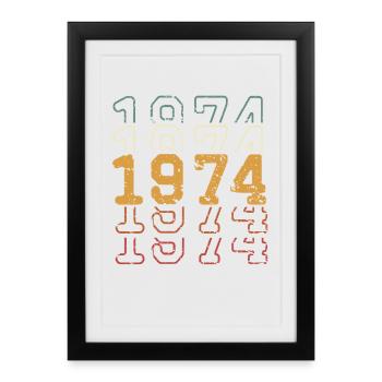 1974 - Affiche encadrée (27 × 37 cm) - noir - Devant