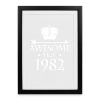 Fantastique depuis 1982 - né en 1982 - Affiche encadrée (27 × 37 cm) - noir - Devant