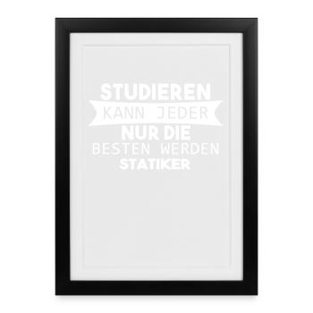 Statiker Beruf - Gerahmtes Poster (27 × 37 cm) - Schwarz - Vorne
