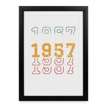 1957 - Affiche encadrée (27 × 37 cm) - noir - Devant