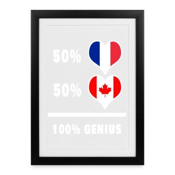La France et le Canada Génie / Présent - Affiche encadrée (27 × 37 cm) - noir - Devant