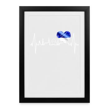 Gelsenkirchen Skyline Heartbeat Fan Amour du cœur - Affiche encadrée (27 × 37 cm) - noir - Devant