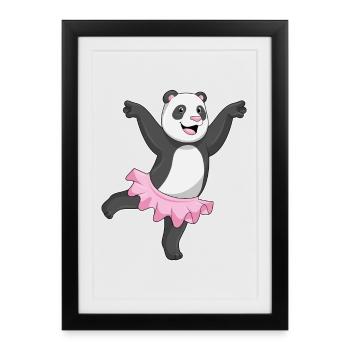 Panda Ballerina Ballet Dance - Framed poster (27 × 37 cm) - black - Front