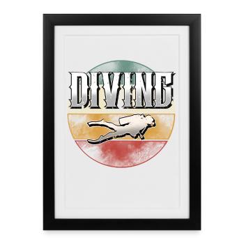 Plongeurs plongeurs - Affiche encadrée (27 × 37 cm) - noir - Devant