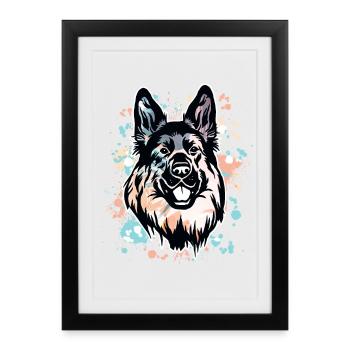 German Shepherd - Framed poster (27 × 37 cm) - black - Front