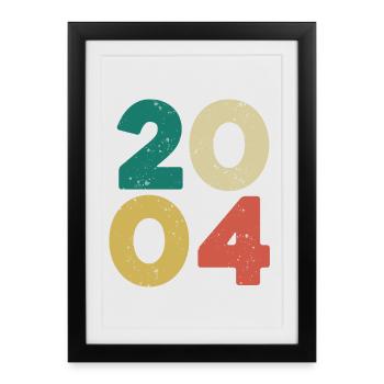 2004 - Vintage 2004 Retro Vintage - Framed poster (27 × 37 cm) - black - Front