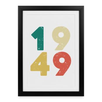 Jahrgang 1949 Rétro Vintage - Affiche encadrée (27 × 37 cm) - noir - Devant