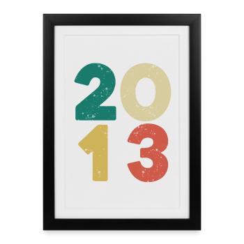 2013 - Vintage 2013 Retro Vintage - Framed poster (27 × 37 cm) - black - Front