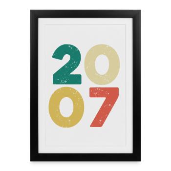 2007 - Vintage 2007 Retro Vintage - Framed poster (27 × 37 cm) - black - Front