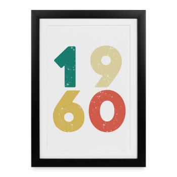 1960 - Vintage 1960 Retro Vintage - Framed poster (27 × 37 cm) - black - Front