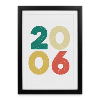 2006 - Vintage 2006 Retro Vintage - Framed poster (27 × 37 cm) - black - Front
